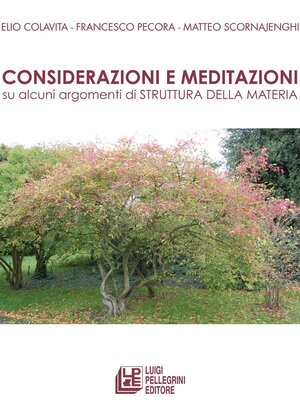 cover image of Considerazioni e meditazioni su alcuni argomenti di Struttura della Materia